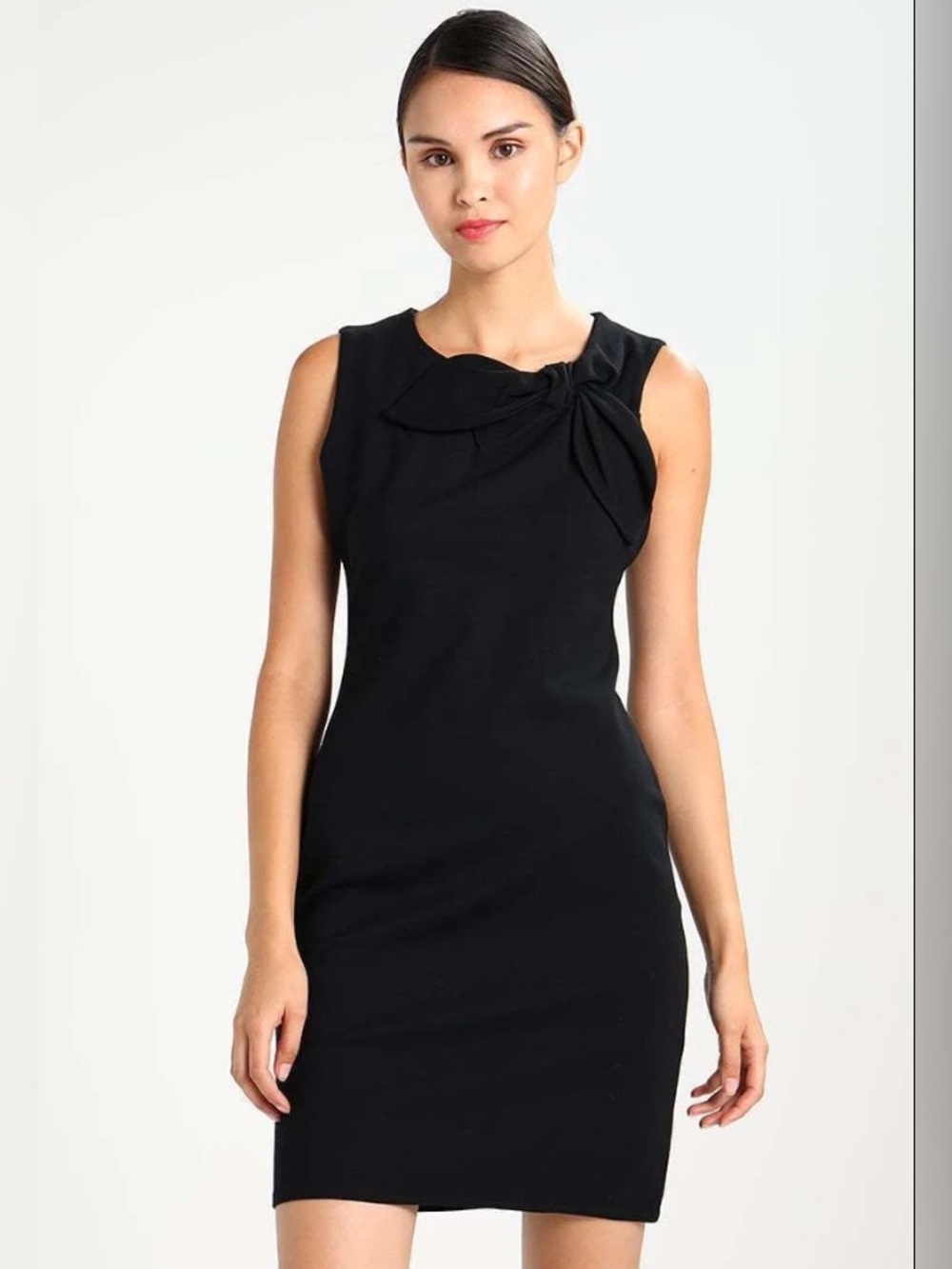 Banana Republic Bow-Neck Ponte Sheath Dress in Black Cocktail Attire Size 16